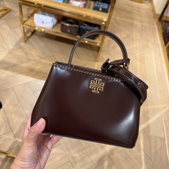 Tory Burch Britten Mini Satchel 162831 Tempranillo, $450 - Picture 1 of 7